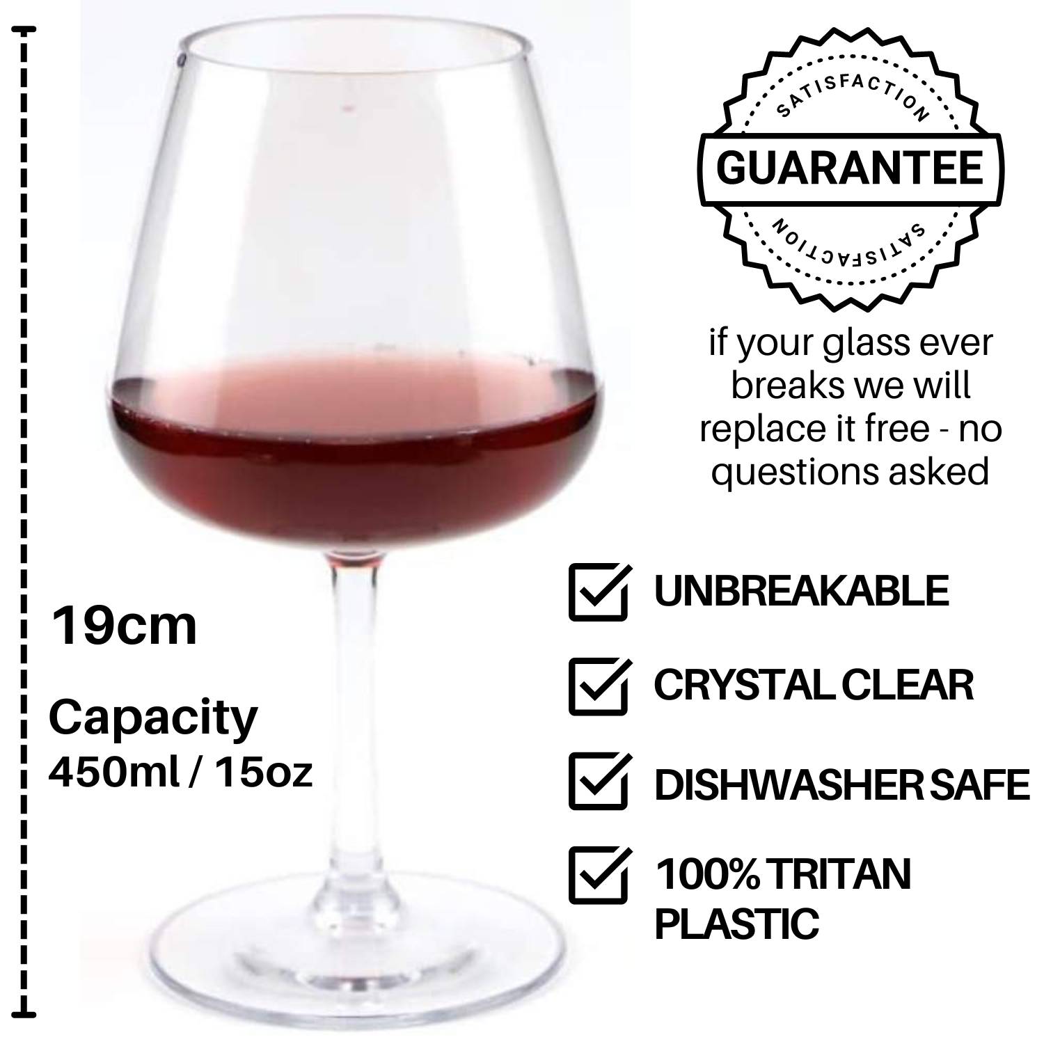 Plastic Red Wine Glasses dimensions and specifications